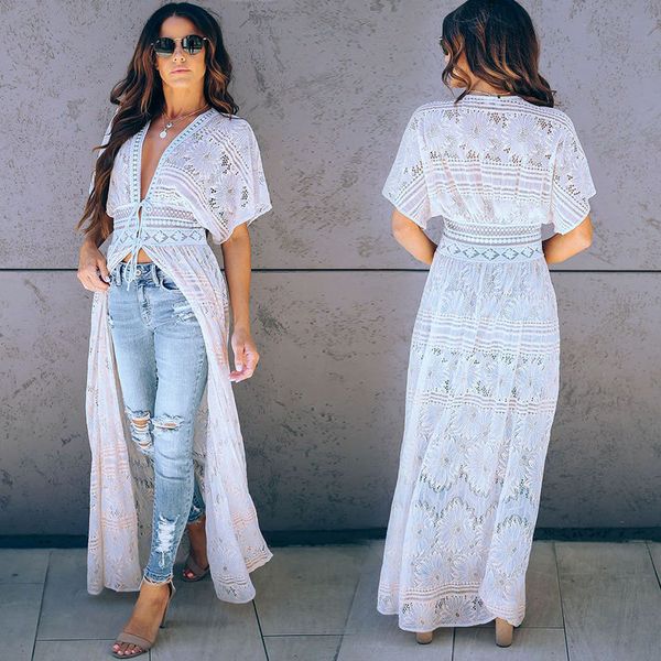 tunics for the beach dresses pareo bath exit women plus size dress lace medium length sun proof clothing swimsuit over, Blue;gray
tunics for the beach dresses pareo bath exit women plus size dress lace medium length sun proof clothing swimsuit over, Blue;gray