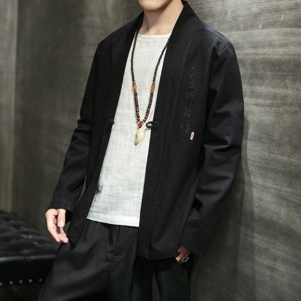 chinese style men's clothes embroidery solid color cotton linen jakcets chinese male coats kimono long sleeve clothes plus size, Black;brown
chinese style men's clothes embroidery solid color cotton linen jakcets chinese male coats kimono long sleeve clothes plus size, Black;brown