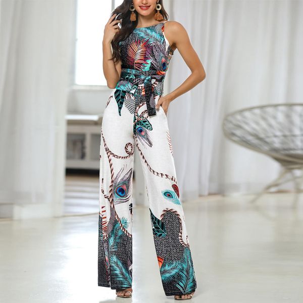 spaghetti strap peacock print jumpsuit 2020 summer printed long overalls playsuit beach wide leg pants romper, Black;white
spaghetti strap peacock print jumpsuit 2020 summer printed long overalls playsuit beach wide leg pants romper, Black;white