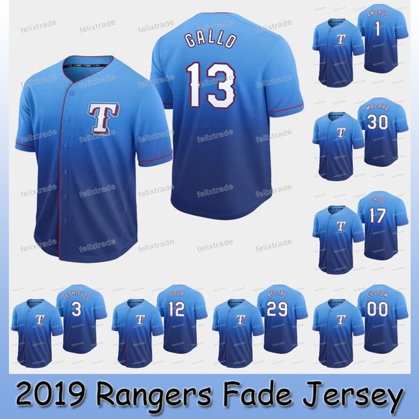 Texas Ranger Fade 13 Joey Gallo Shin Soo Choo Elvis Andrus Asdrubal Cabrera Nomar Mazara Logan Santana Hunter Pence Minor Rangers Jerseys
Texas Ranger Fade 13 Joey Gallo Shin Soo Choo Elvis Andrus Asdrubal Cabrera Nomar Mazara Logan Santana Hunter Pence Minor Rangers Jerseys