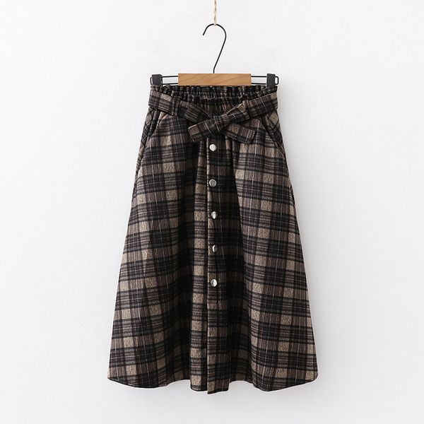 women's clothing 2018 autumn and winter new high waist retro plaid straps woolen skirt women, Black
women's clothing 2018 autumn and winter new high waist retro plaid straps woolen skirt women, Black