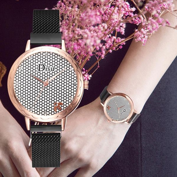 women bracelet watches fashion creative quartz wrist watch for women mesh dial magnet rhinestone clock, Slivery;brown
women bracelet watches fashion creative quartz wrist watch for women mesh dial magnet rhinestone clock, Slivery;brown