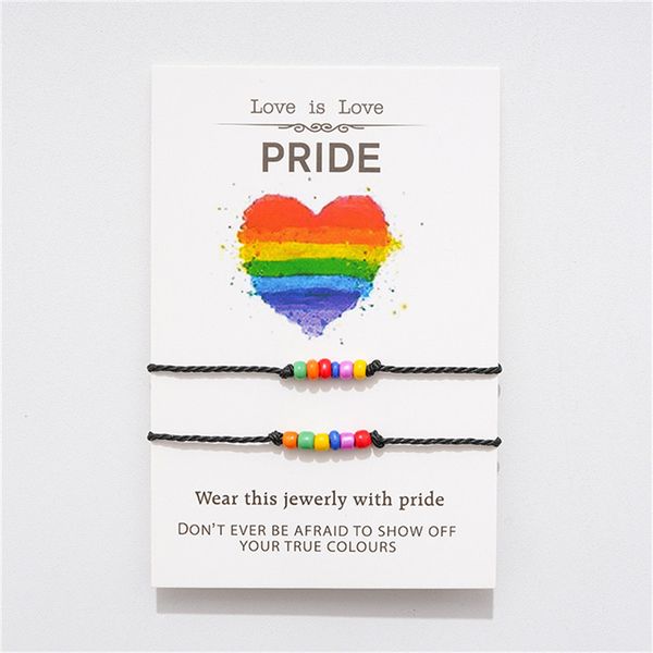 2pcs/set rainbow bead bracelet with card friendship bracelets for women men rope bracelet wish gift couple pride lucky jewelry, Golden;silver
2pcs/set rainbow bead bracelet with card friendship bracelets for women men rope bracelet wish gift couple pride lucky jewelry, Golden;silver