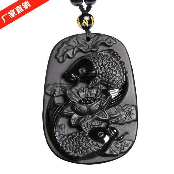 natural black obsidian hand carved chinese buddha lucky amulet double fish lotus flower pendant fashion jewelry dropshipping, Silver
natural black obsidian hand carved chinese buddha lucky amulet double fish lotus flower pendant fashion jewelry dropshipping, Silver