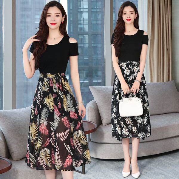 summer chiffon dress woman suit-dress summer wear longuette temperament long fund popular skirt, White;black
summer chiffon dress woman suit-dress summer wear longuette temperament long fund popular skirt, White;black