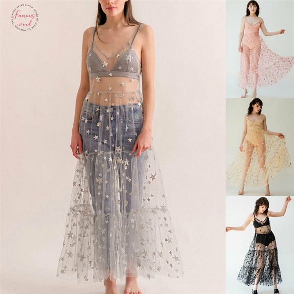 sweet women girls mesh sheer long dress star print bikini cover up sleeveless casual dresses v neck lady see through long dress, Black;gray
sweet women girls mesh sheer long dress star print bikini cover up sleeveless casual dresses v neck lady see through long dress, Black;gray