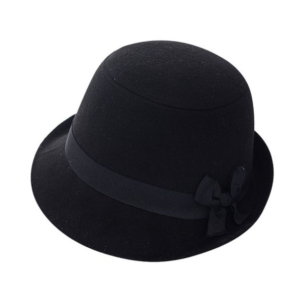 women girl retro bow knot beach felt wool fedora bowler hiking caps hats new, Black;white
women girl retro bow knot beach felt wool fedora bowler hiking caps hats new, Black;white
