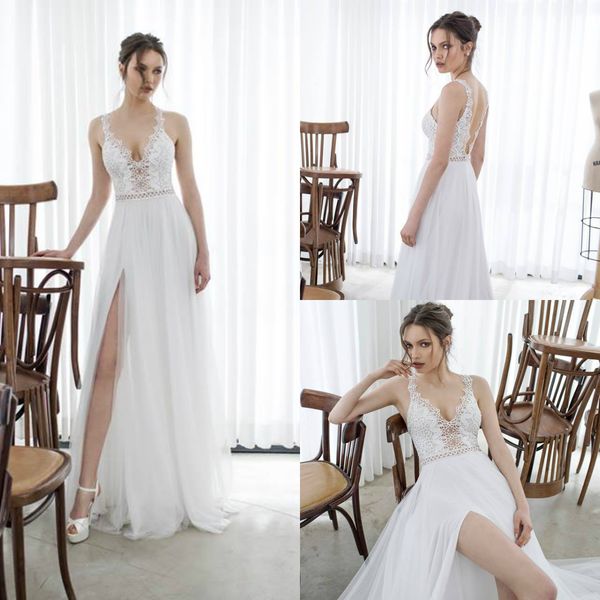 asaf dadush boho split wedding dresses bohemian lace appliqued spaghetti v neck wedding dress a line beach bridal gowns robe de mariee, White
asaf dadush boho split wedding dresses bohemian lace appliqued spaghetti v neck wedding dress a line beach bridal gowns robe de mariee, White