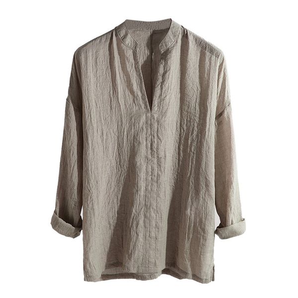 summer new fashion daily mens long sleeve shirt cotton linen beach loose blouse causal solid color v-neck breathable blouse my17, White;black
summer new fashion daily mens long sleeve shirt cotton linen beach loose blouse causal solid color v-neck breathable blouse my17, White;black