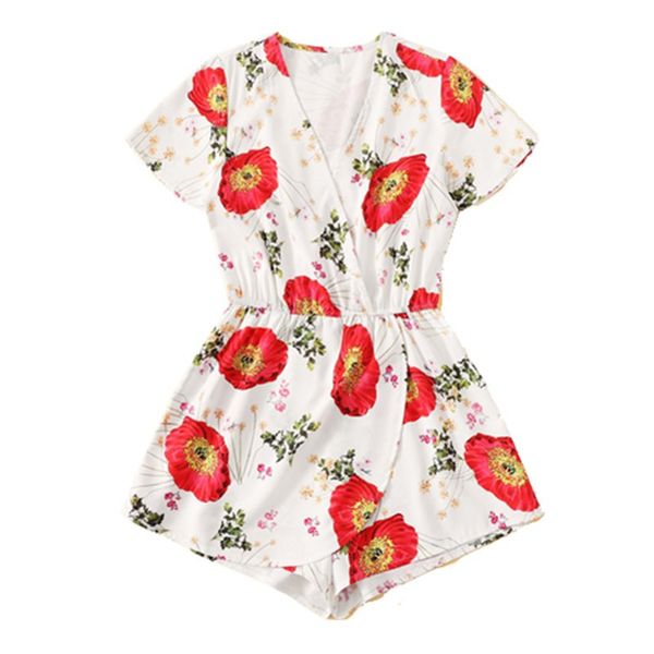 womens floral printed jumpsuit romper 2019 fashion beach holiday summer casual playsuit shorts short sleeve v-neck jumpsuit, Black;white
womens floral printed jumpsuit romper 2019 fashion beach holiday summer casual playsuit shorts short sleeve v-neck jumpsuit, Black;white