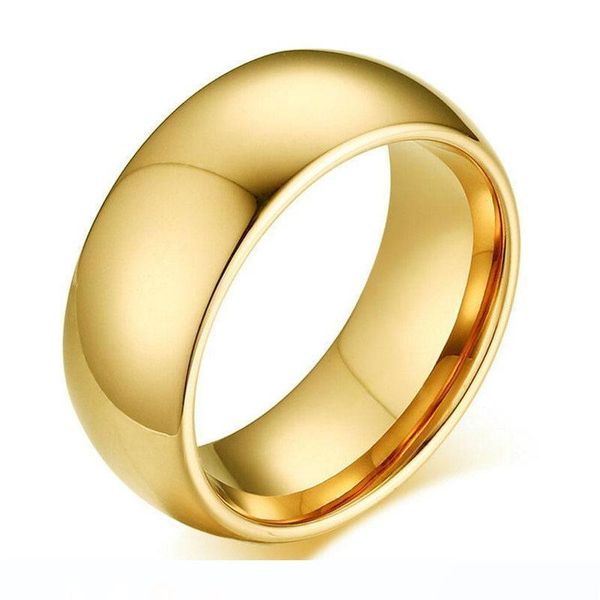 8 mm 2 colors gold plated high polish band finger ring 316l stainless steel couple wedding engagement rings for men valentine gift, Silver
8 mm 2 colors gold plated high polish band finger ring 316l stainless steel couple wedding engagement rings for men valentine gift, Silver