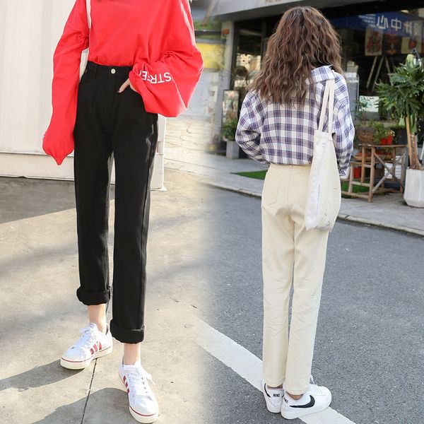 s-xl 2 colors 2019 spring korean chic style high waist loose female jeans straight beige black denim pants womens (c9515, Blue
s-xl 2 colors 2019 spring korean chic style high waist loose female jeans straight beige black denim pants womens (c9515, Blue