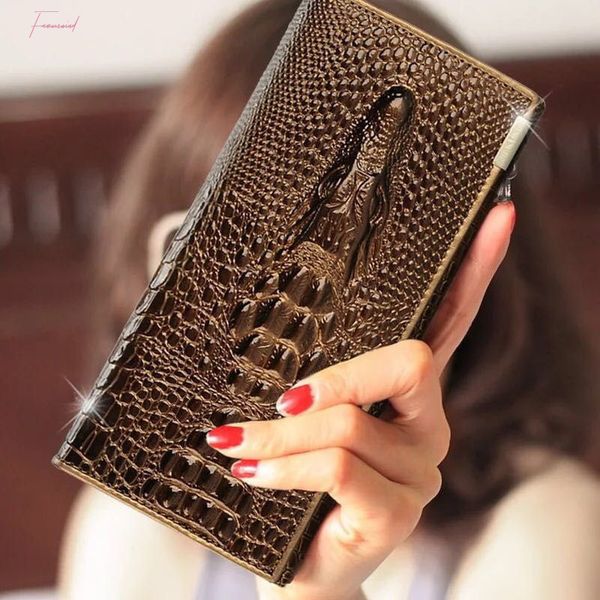 new fashion women wallet hasp coin purses holders brand genuine leather 3d embossing alligator ladies crocodile long clutch wall, Red;black
new fashion women wallet hasp coin purses holders brand genuine leather 3d embossing alligator ladies crocodile long clutch wall, Red;black