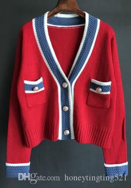 2018 new design fashion women's spring v-neck color block college style coarse wool knitted thickening sweater coat cardigan short casa, White;black
2018 new design fashion women's spring v-neck color block college style coarse wool knitted thickening sweater coat cardigan short casa, White;black