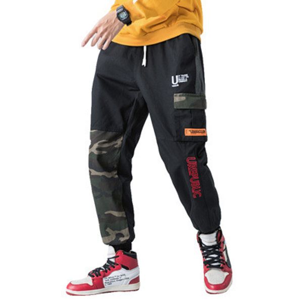 men's pants spring trend camouflage feet harem loose wild letter printing pattern casual beaming overalls tide, Black
men's pants spring trend camouflage feet harem loose wild letter printing pattern casual beaming overalls tide, Black