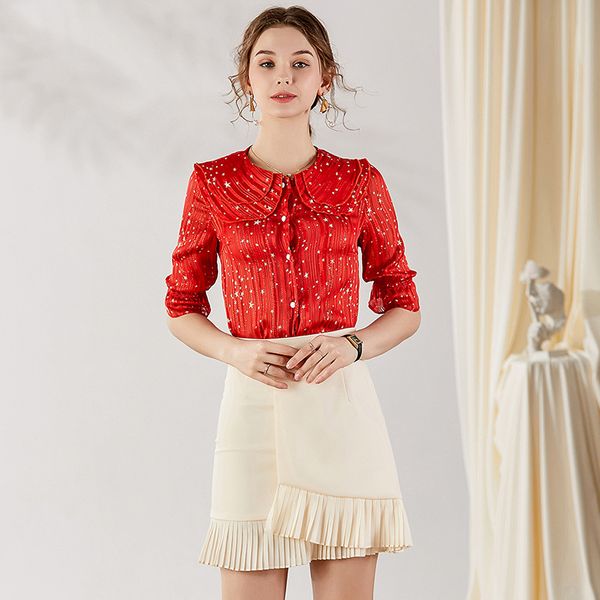 two piece dress skirt and set women spring summer 2021 red half sleeve single breasted printed + solid color ruffles mini, White
two piece dress skirt and set women spring summer 2021 red half sleeve single breasted printed + solid color ruffles mini, White