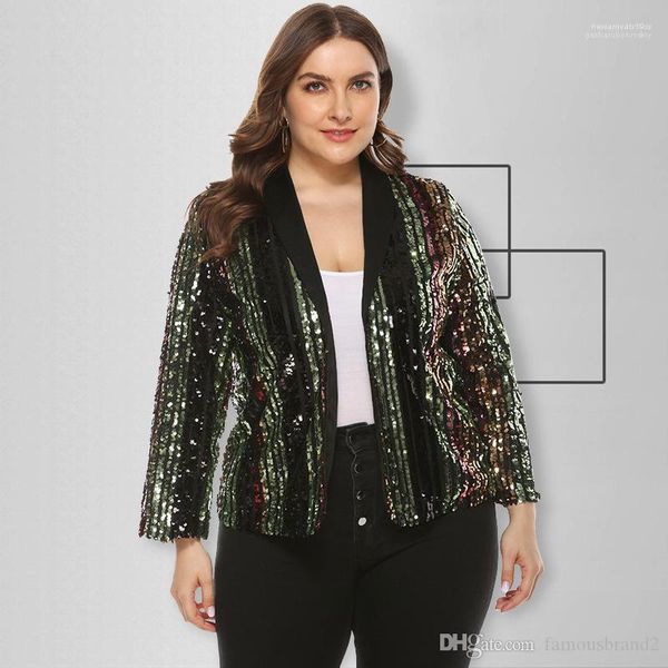 casual apparel 5xl womens sequins designer blazer lapel neck long sleeve plus size summer femael clothing suits, White;black
casual apparel 5xl womens sequins designer blazer lapel neck long sleeve plus size summer femael clothing suits, White;black