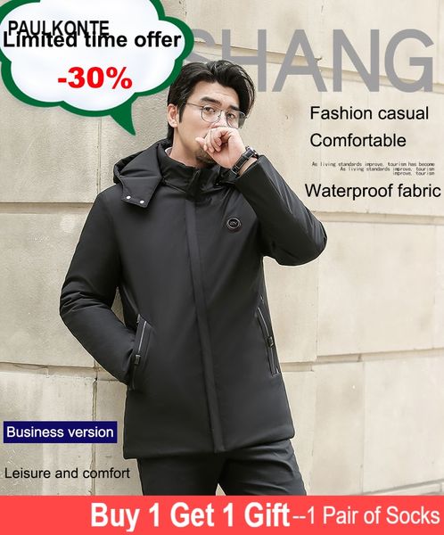 2019 long section warm men's jacket hooded cotton padded men's jacket long business fashion slim, Black
2019 long section warm men's jacket hooded cotton padded men's jacket long business fashion slim, Black