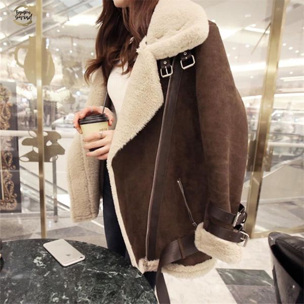 winter jacket female suede lamb keep warm wool coat motorcycle lapels coat female thicker zipper jacket women, Black;brown
winter jacket female suede lamb keep warm wool coat motorcycle lapels coat female thicker zipper jacket women, Black;brown