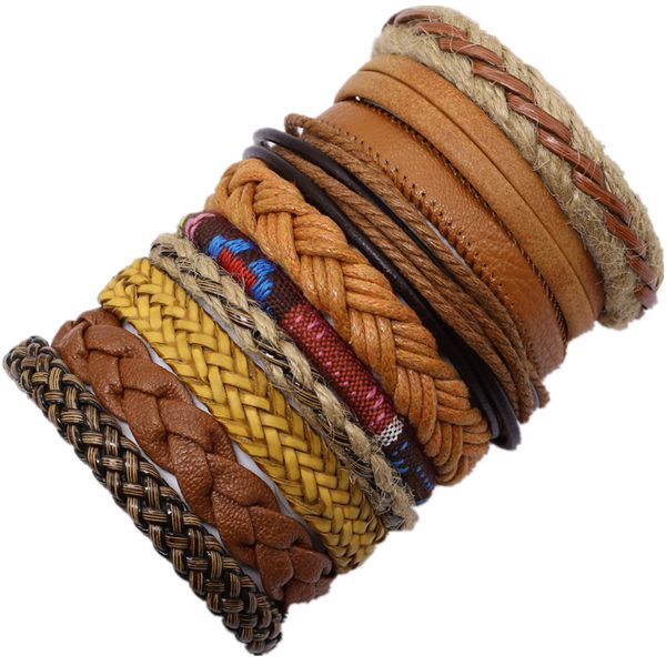 10 pcs/set handmade weave charm wrap leather mens bracelets for women bangles femme homme male jewellery pulseras mujer 2019, Golden;silver
10 pcs/set handmade weave charm wrap leather mens bracelets for women bangles femme homme male jewellery pulseras mujer 2019, Golden;silver
