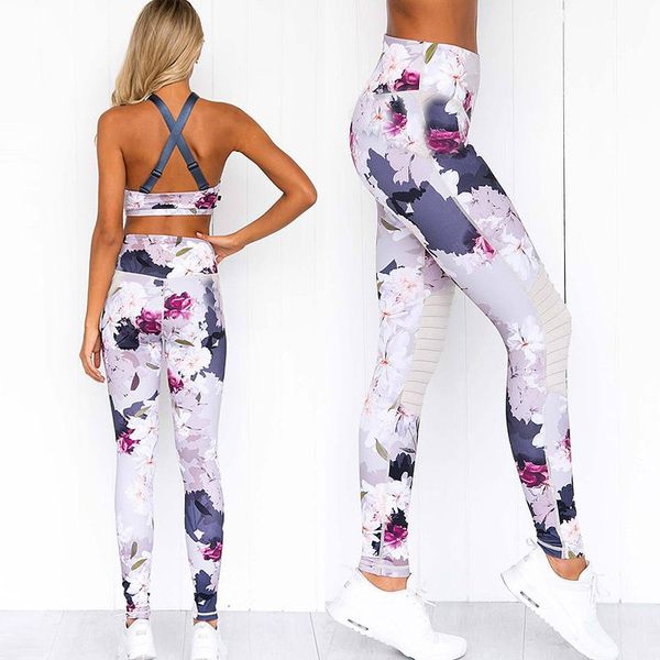 women yoga suit crop with pants floral print sleeveless high waist clothing set mc889, White;red
women yoga suit crop with pants floral print sleeveless high waist clothing set mc889, White;red