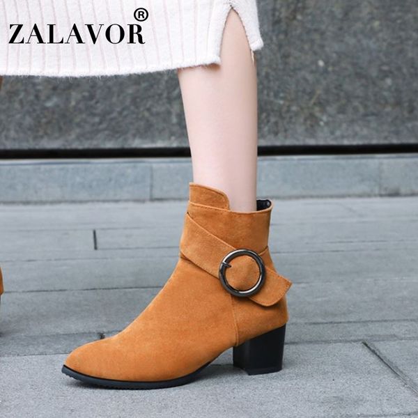 zalavor 4 colors women ankle boots thick heel pointed toe women winter warm shoes buckle short boots leather footwear size 32-43, Black
zalavor 4 colors women ankle boots thick heel pointed toe women winter warm shoes buckle short boots leather footwear size 32-43, Black
