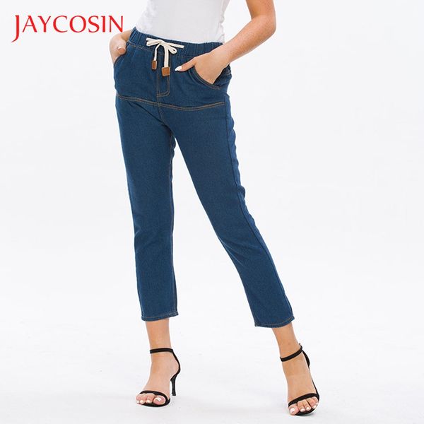jaycosin spring washed jeans women solid drawstring straight jeans pants femme summer fashion vintage slim feet denim pants, Blue
jaycosin spring washed jeans women solid drawstring straight jeans pants femme summer fashion vintage slim feet denim pants, Blue