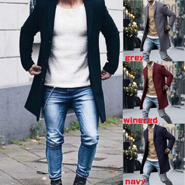 2019 fashion men's winter wool coat trench coat warm outwear overcoat long jacket size m-3xl for 5 colors, Black
2019 fashion men's winter wool coat trench coat warm outwear overcoat long jacket size m-3xl for 5 colors, Black