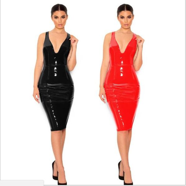 4xl 5xl 6xl plus size dress 2019 winter pvc wet look leather dresses women red black knee length zipper black club dress, Black;gray
4xl 5xl 6xl plus size dress 2019 winter pvc wet look leather dresses women red black knee length zipper black club dress, Black;gray