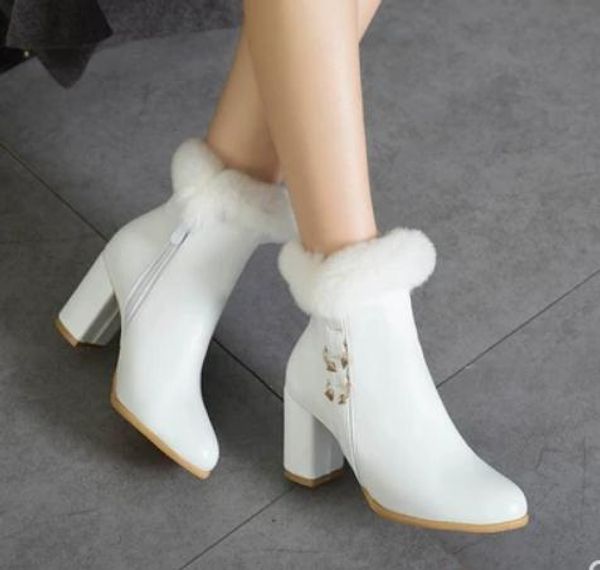 women's boots in winter high coarse heel round head keep warm non-slip @18, Black
women's boots in winter high coarse heel round head keep warm non-slip @18, Black