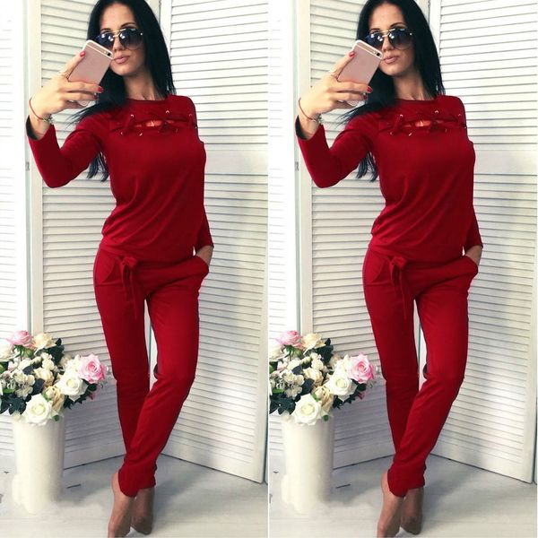 newly fashion spring autumn women 2 piece set solid color long sleeve + pants bandage ladies girls casual sportswear vk-ing, White
newly fashion spring autumn women 2 piece set solid color long sleeve + pants bandage ladies girls casual sportswear vk-ing, White