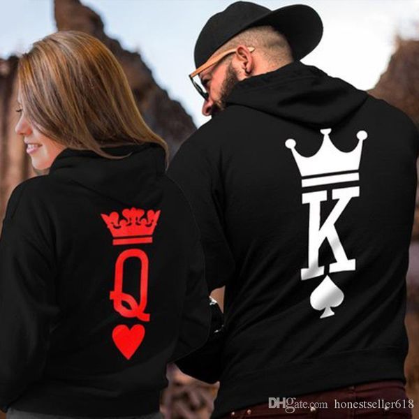 king queen crown print couple hoodies lovers casual pocket hoody sweatshirt warm hooded pullovers coat, Black
king queen crown print couple hoodies lovers casual pocket hoody sweatshirt warm hooded pullovers coat, Black