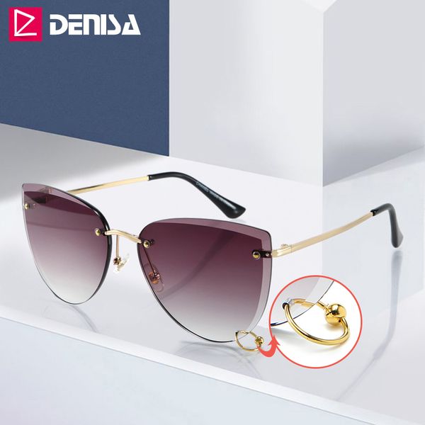 denisa rimless cateye sunglasses with metal round ring gradient woman sunglasses luxury 2019 uv protection glasses shades g50031, White;black
denisa rimless cateye sunglasses with metal round ring gradient woman sunglasses luxury 2019 uv protection glasses shades g50031, White;black