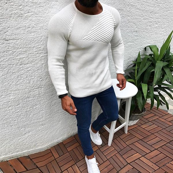 men's autumn winter warm casual round neck sweater slim knitwear solid color long sleeve jumper pullover, White;black
men's autumn winter warm casual round neck sweater slim knitwear solid color long sleeve jumper pullover, White;black