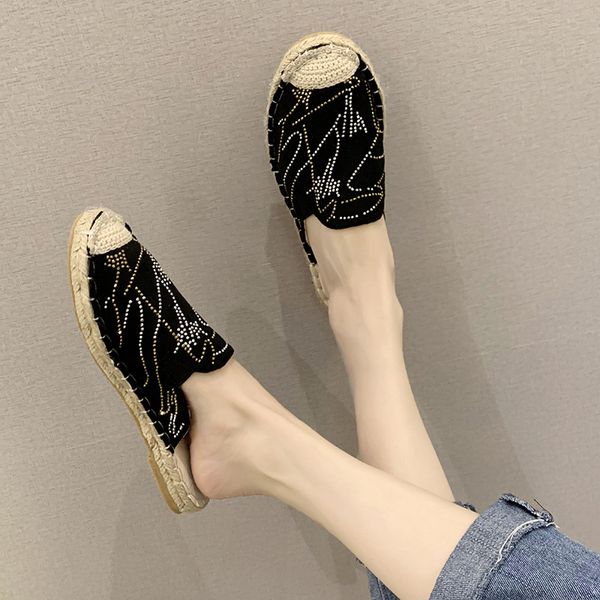 loafers female shoes slippers women summer cover toe mules luxury slides 2020 designer soft flat cotton fabric canvas, Black
loafers female shoes slippers women summer cover toe mules luxury slides 2020 designer soft flat cotton fabric canvas, Black