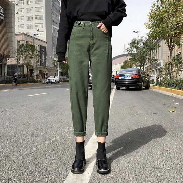 women harem jeans high waist female student autumn waist button slim loose denim straight cotton jeans denim harem pants, Blue
women harem jeans high waist female student autumn waist button slim loose denim straight cotton jeans denim harem pants, Blue