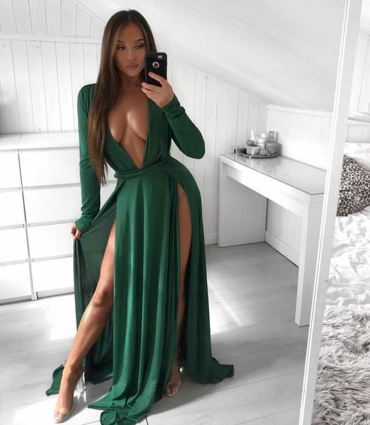 sexy глубокого v-образный вырез с длинным рукавом зеленых платьев выпускного вечера с боковым щелевым сшитой -линией strethcy спандекс вечер, Black
sexy глубокого v-образный вырез с длинным рукавом зеленых платьев выпускного вечера с боковым щелевым сшитой -линией strethcy спандекс вечер, Black