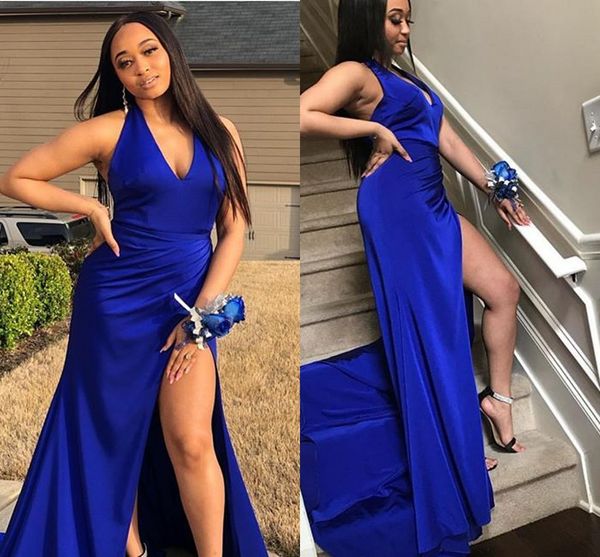 royal blue a-line prom evening dress 2019 high slit formal party gown black girl deep v neck pageant dresses
royal blue a-line prom evening dress 2019 high slit formal party gown black girl deep v neck pageant dresses