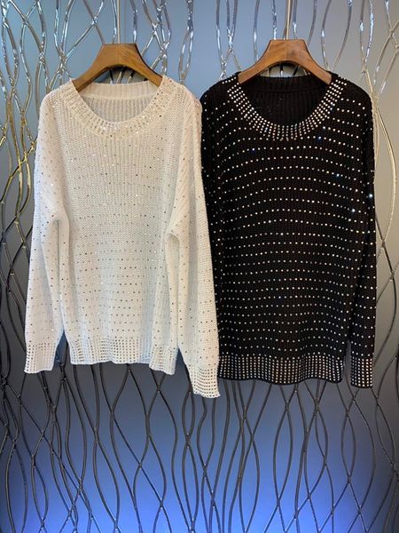 2019 early autumn new women's wear round neck nail drill flash decoration long-sleeved sweater knitted sweater 913, White;black
2019 early autumn new women's wear round neck nail drill flash decoration long-sleeved sweater knitted sweater 913, White;black