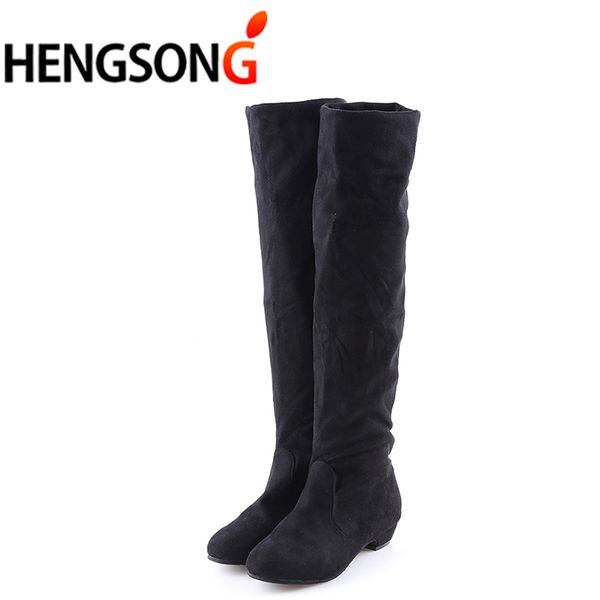 women's high boots shoes fashion women over the knee boots 2017 new autumn winter flock botas feminina thigh high ladies, Black
women's high boots shoes fashion women over the knee boots 2017 new autumn winter flock botas feminina thigh high ladies, Black
