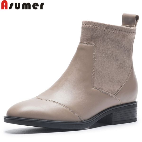 asumer 2019 fashion autumn winter boots women round toe genuine leather boots low heels shoes elegant ankle women, Black
asumer 2019 fashion autumn winter boots women round toe genuine leather boots low heels shoes elegant ankle women, Black
