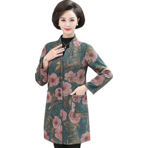 women's spring autumn long jacket fashion loose print woolen coat plus size 4xl middle aged mother windbreaker outerwear w1460, Black
women's spring autumn long jacket fashion loose print woolen coat plus size 4xl middle aged mother windbreaker outerwear w1460, Black
