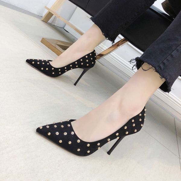 2020 sale new spring high heels fashion metal flock pointed female fine heel shoes mujer zapatos pumps femeninas w37-76, Black
2020 sale new spring high heels fashion metal flock pointed female fine heel shoes mujer zapatos pumps femeninas w37-76, Black