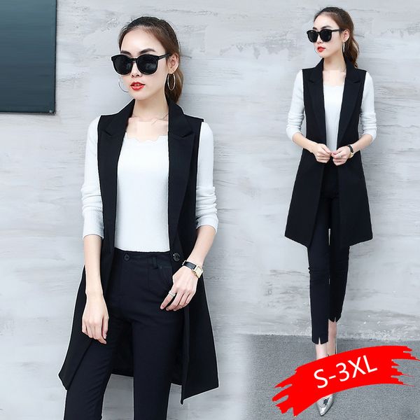 elegant suit vest women spring summer sleeveless long vest colete plus size 3xl office lady coat women waistcoat, Black;white
elegant suit vest women spring summer sleeveless long vest colete plus size 3xl office lady coat women waistcoat, Black;white