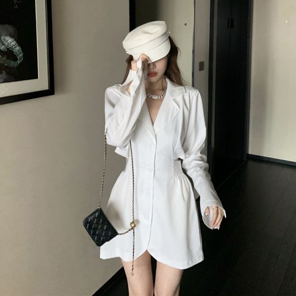hollow-out waist suit jacket female summer thin section 2020 new korean style careful machine chiffon suit dress, White;black
hollow-out waist suit jacket female summer thin section 2020 new korean style careful machine chiffon suit dress, White;black