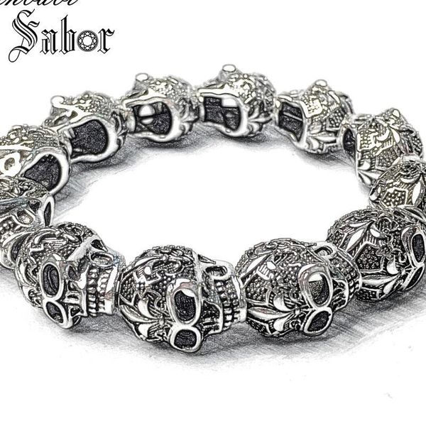 thomas silver fleur-de-lis lily & skull punk bead elastic heart bracelet sterling silver rebel punk jewelry for men accessories, Golden;silver
thomas silver fleur-de-lis lily & skull punk bead elastic heart bracelet sterling silver rebel punk jewelry for men accessories, Golden;silver