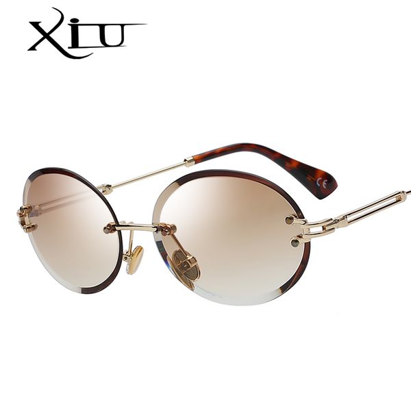 xiu 2018 retro oval sunglasses women frameless gray brown clear lens rimless sun glasses for women uv400 t200106, White;black
xiu 2018 retro oval sunglasses women frameless gray brown clear lens rimless sun glasses for women uv400 t200106, White;black