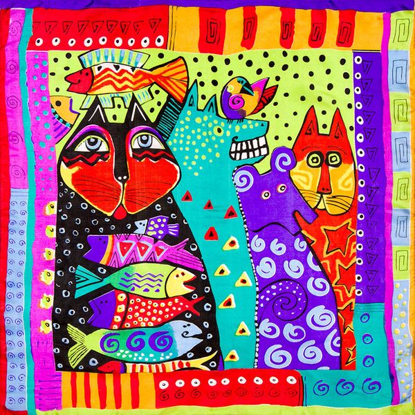shawls 100% silk scarf women cat & fish neckerchief bandana 2021 foulard animal small square gift, Blue;gray
shawls 100% silk scarf women cat & fish neckerchief bandana 2021 foulard animal small square gift, Blue;gray