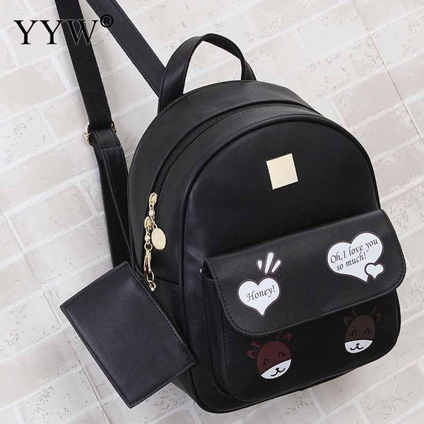 cartton pattern black pu leather backpack female small backpacks for adolescent girls pink mini travel school bag with purse
cartton pattern black pu leather backpack female small backpacks for adolescent girls pink mini travel school bag with purse