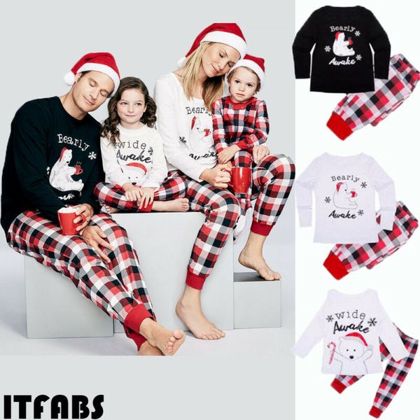 Family Matching Outfits Christmas Bear Red Plaid Xmas Pajamas Set Father Mother Kids Women Men kid Baby Sleepwear Nightwear 2019
Family Matching Outfits Christmas Bear Red Plaid Xmas Pajamas Set Father Mother Kids Women Men kid Baby Sleepwear Nightwear 2019